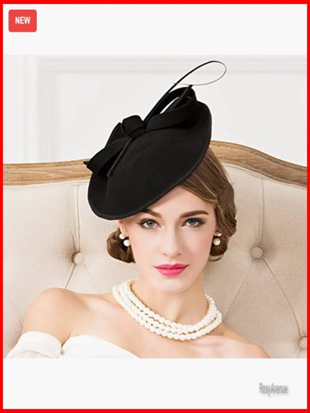 Wool Fascinator Pillbox Hat Adjustable Headband Formal Tea Party Wedding